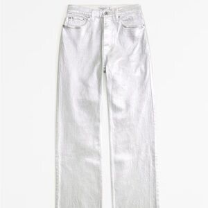 NWT High Rise 90s Vegan Silver Leather Pant
